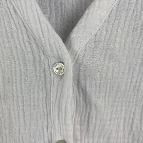 Foxcroft Waffle Knit V Neck White Blouse Medium - Picture 4 of 8
